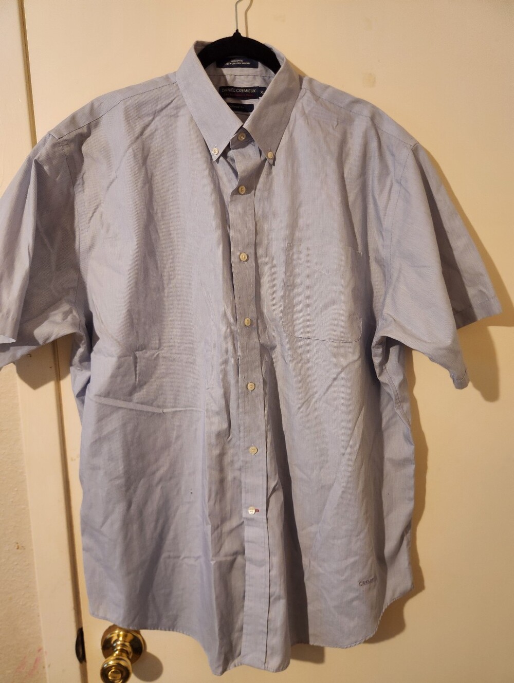 Daniel Cremier Pale Blue Cotton Short-Sleeve Button-Down Shirt Sz XL